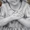 16" Gray Angel Child Wrapped in Wings Outdoor Bird Bath